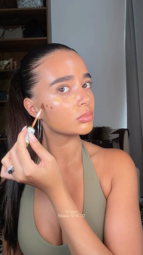 Instagram post by @saradeanii for NYX Professional Makeup. Caption reads: creating my whole base with the new....
