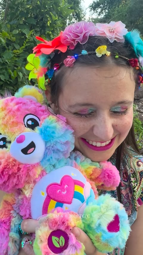 Instagram post by @madison_marilla for Care Bears. Caption reads: #ad Meet Care Bears newest bear, Colors of Caring....