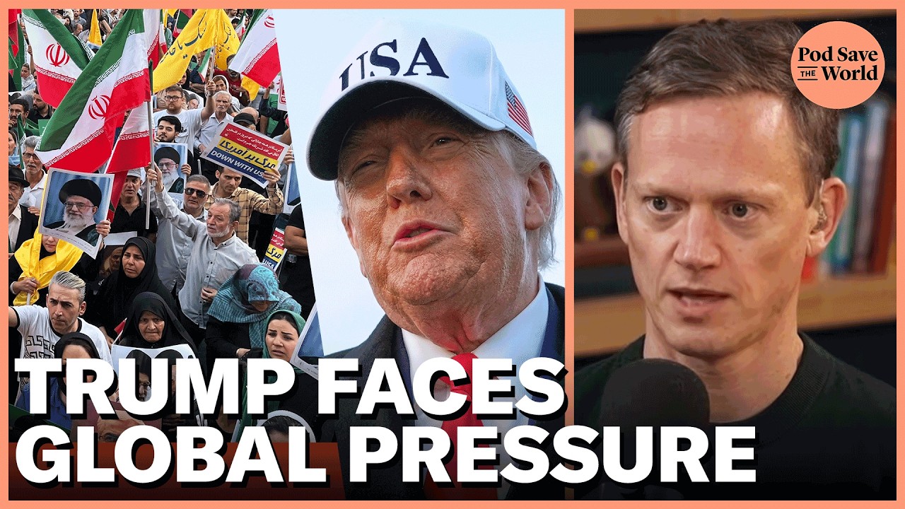 YouTube post by @podsavetheworld for Wise. Caption reads: Trump Faces Global Pressure as Iran Crisis....