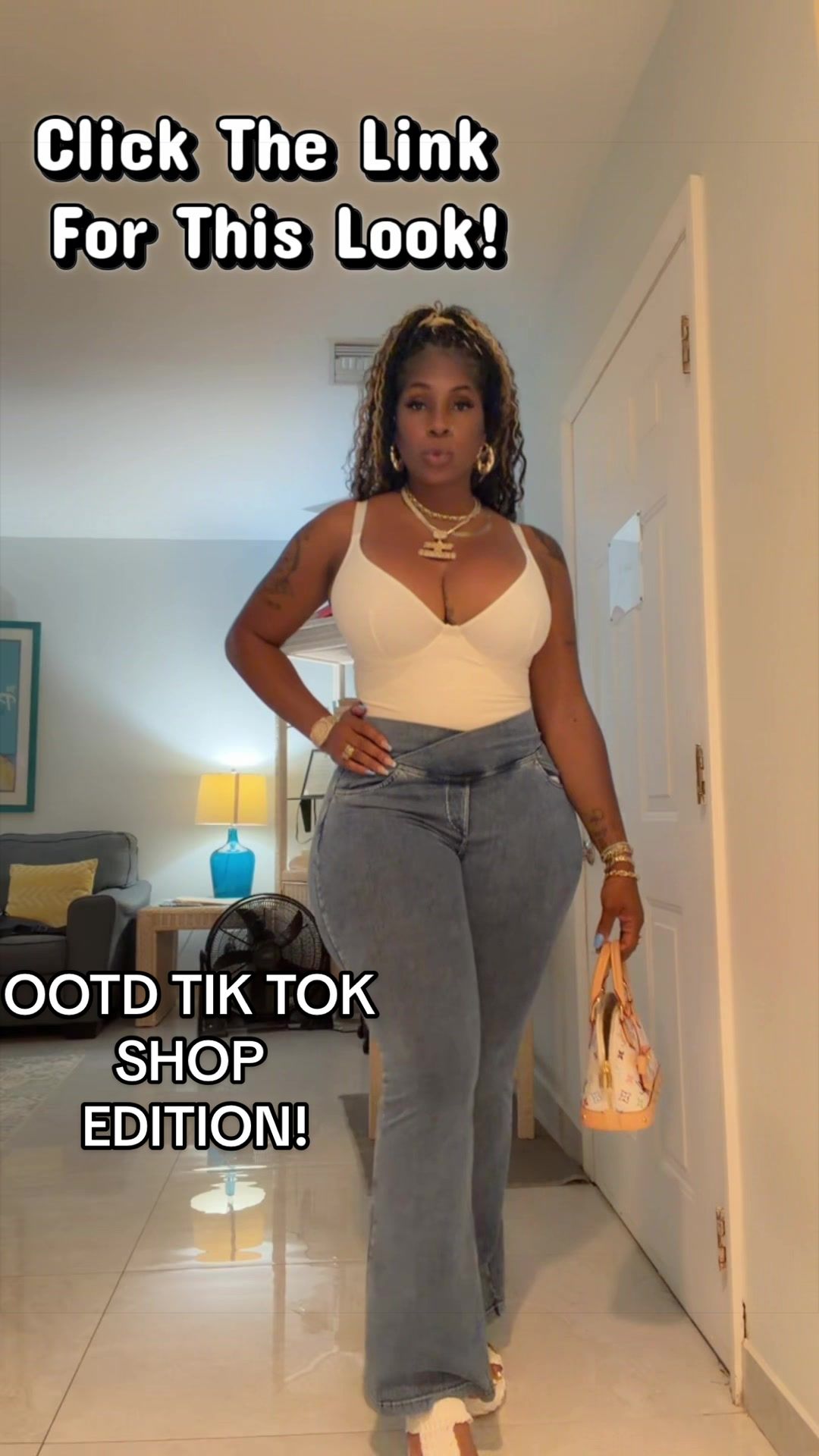 TikTok post by @thickndimples for BRXL. Caption reads: [...] everything in! The pants are from @BRXL....