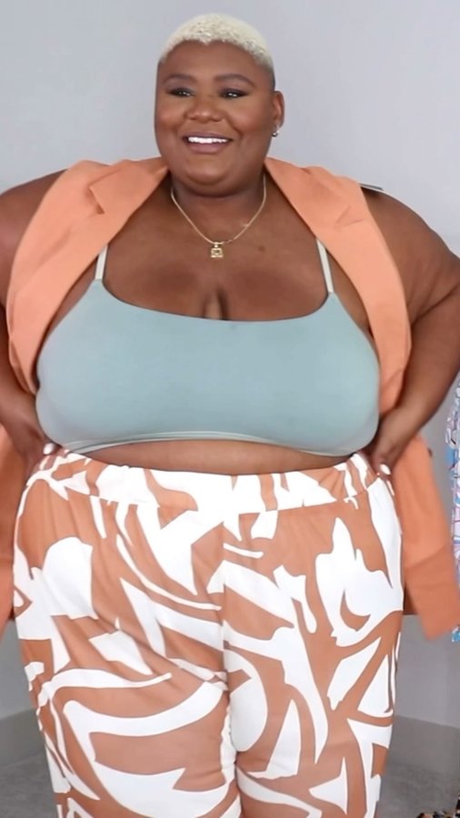 Instagram post by @missjemima for Fashion to Figure. Caption reads: [...] video on the @gabunion drop with....