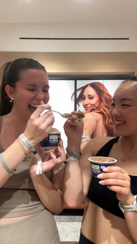 Instagram post by @amydeng__ for MUSH. Caption reads: [...] class with @iamkirstenferguson fueled by....