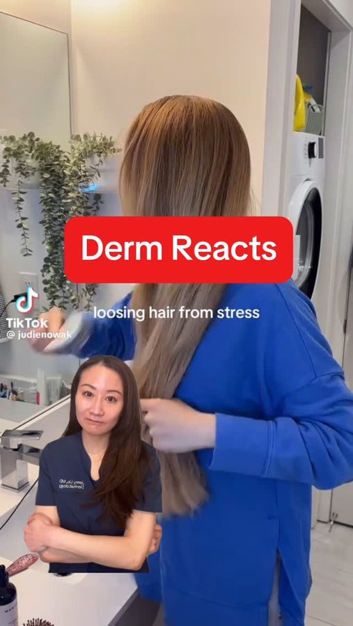 Instagram post by @derm.talk for NIOXIN. Caption reads: Stress = hair loss? Yup. Let’s talk about telogen....