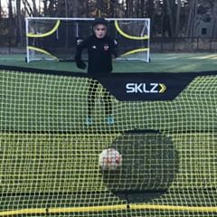 Instagram post by @chase_carrera10 for Sklz. Caption reads: [...] rebounder - thanks to @pumafootball and....