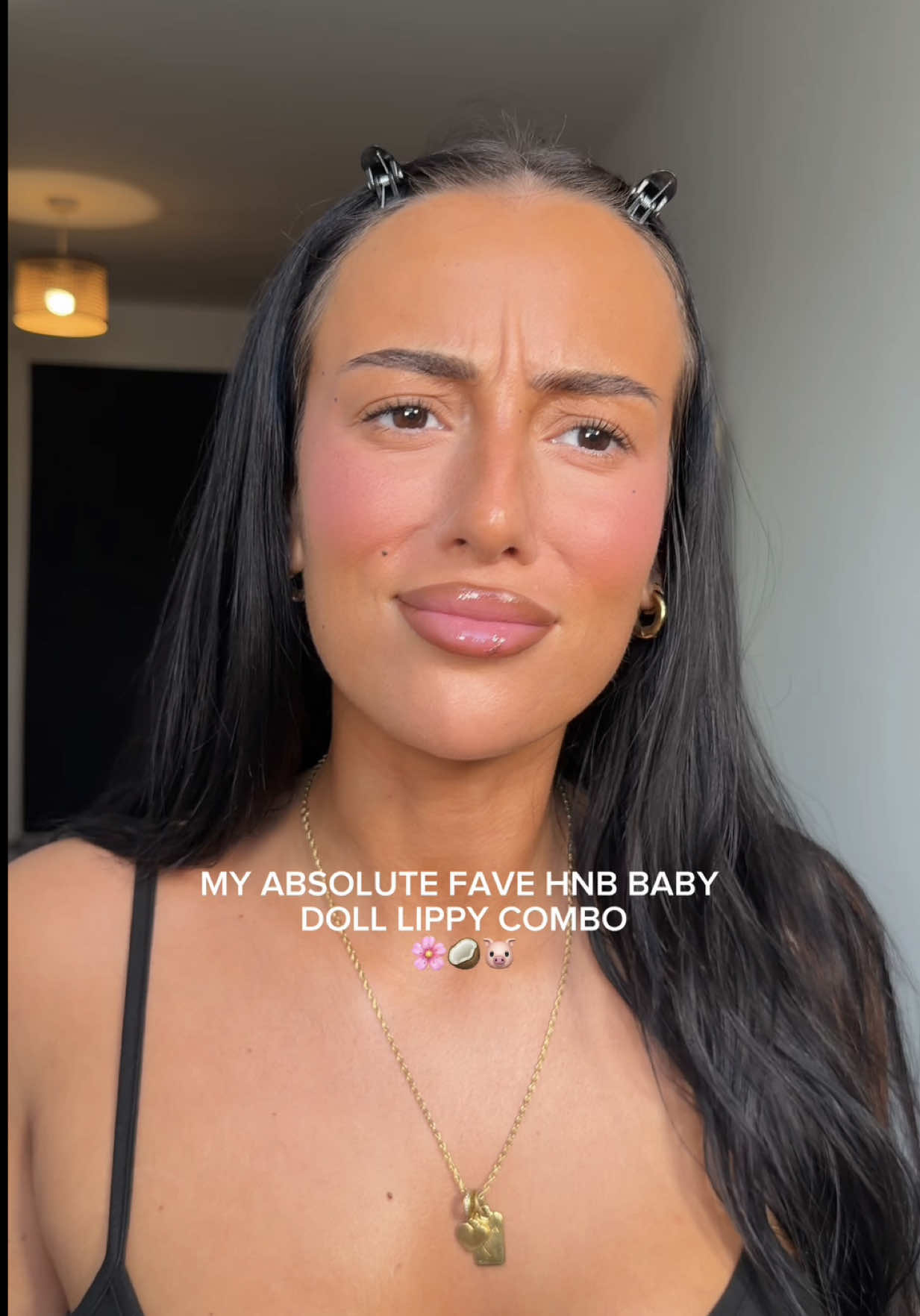 TikTok post by @broganscottt for HNB Cosmetics. Caption reads: [...] lips and they did NOT come to play @HNB....
