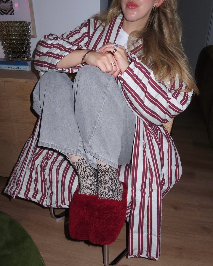 Instagram post by @gabbidei for Sheet Society. Caption reads: [...] up with the cosy @rollienation x....