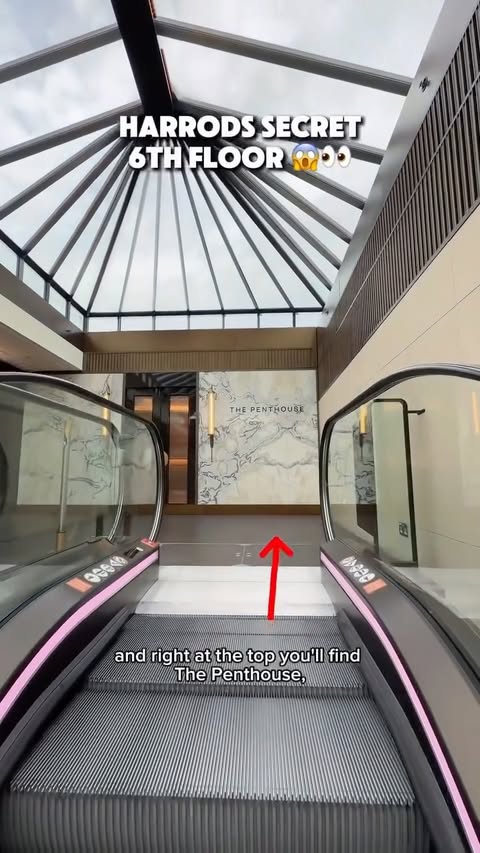 Instagram post by @exploringlondon for Harrods. Caption reads: Hidden at the top of @harrods, all the way on....