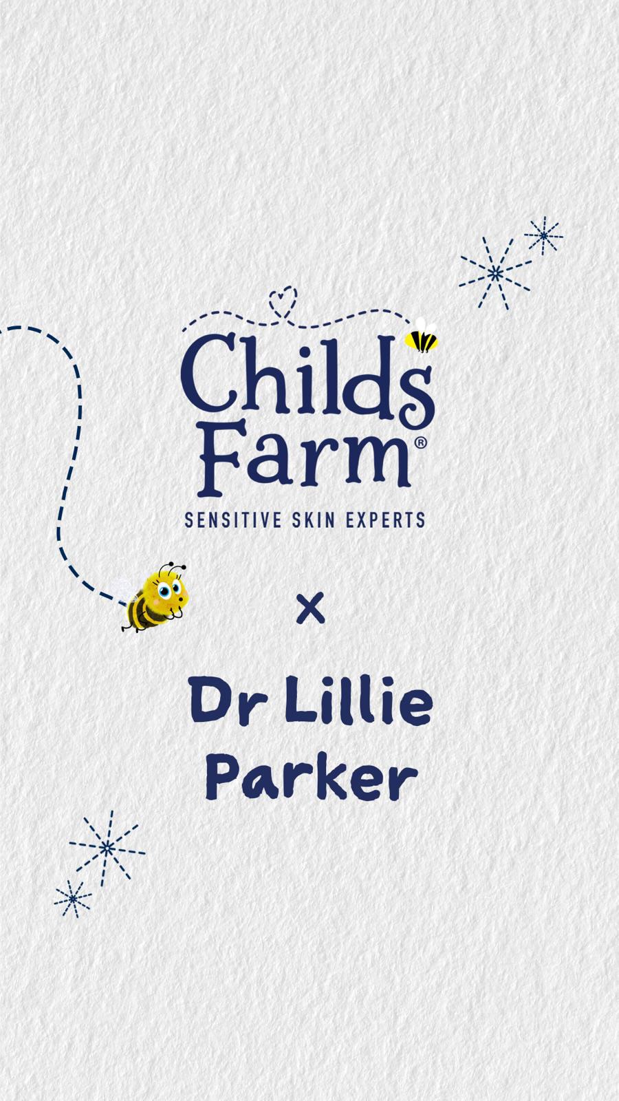 Instagram post by @doctor.lils for Childs Farm. Caption reads: AD - So excited to be partnering with @childsfarm....