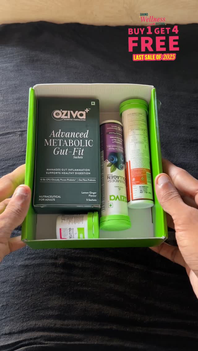 Instagram post by @_theunboxhub_ for OZiva. Caption reads: Comment “Wellness” For Links 🔗 
@ozivanutrition....