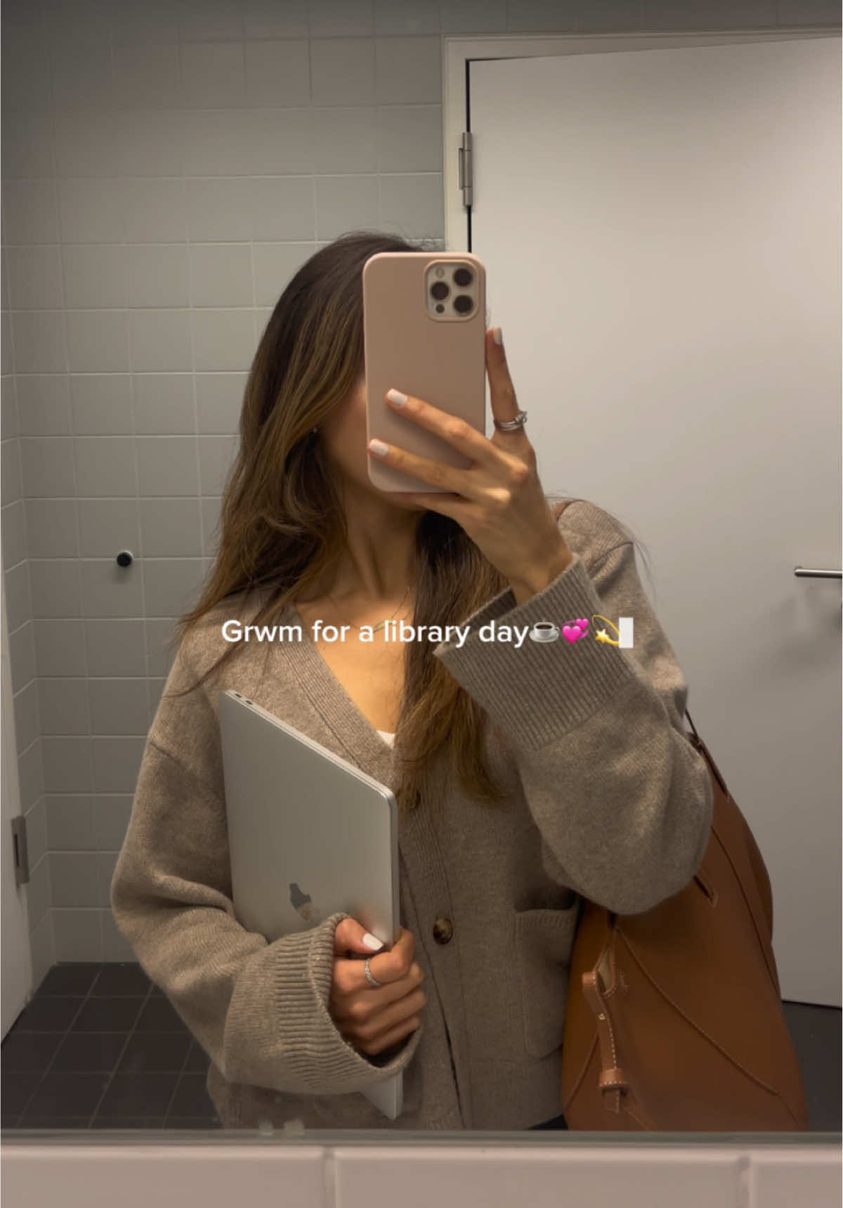 TikTok post by @lauraaschneidr for LilySilk. Caption reads: Get ready for a study day with me🩷 Use my code....