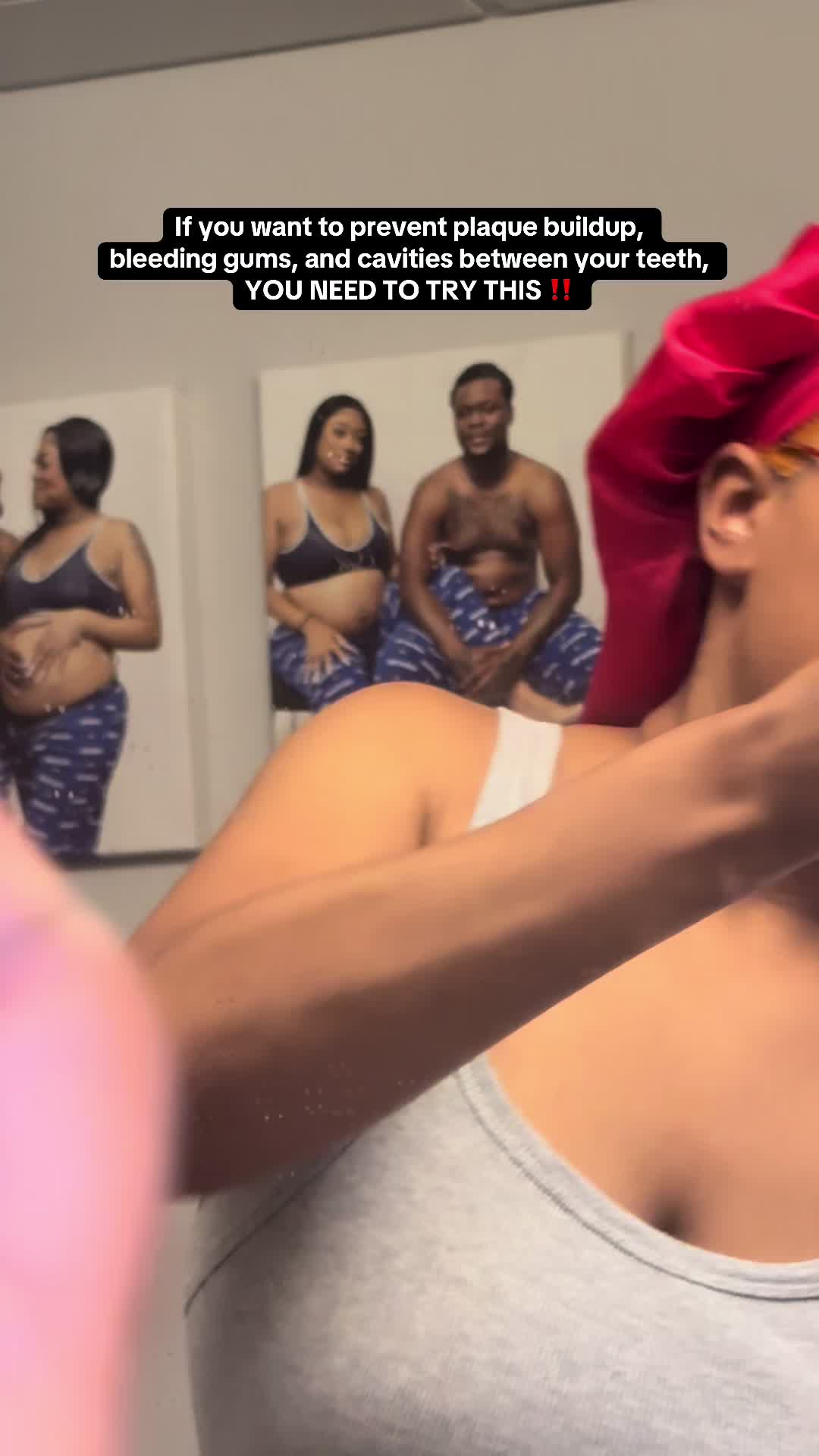 TikTok post by @briannaangelique5 for Burst Oral Care. Caption reads: The BEST @BURST Oral Care floss for better....