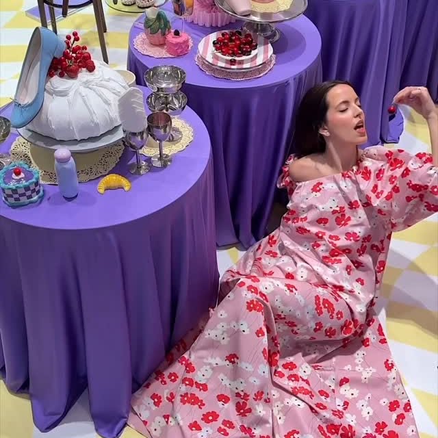 Instagram post by @marta__sierra for PATOU. Caption reads: [...] / Publicity. @maisonladuree macarons and....