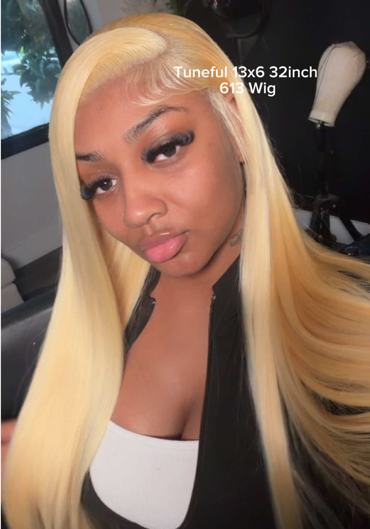 TikTok post by @madisonchristina__ for Tuneful Hair US Shop. Caption reads: [...] hair🎀 hair from @Tuneful Hair @Tuneful Hair....