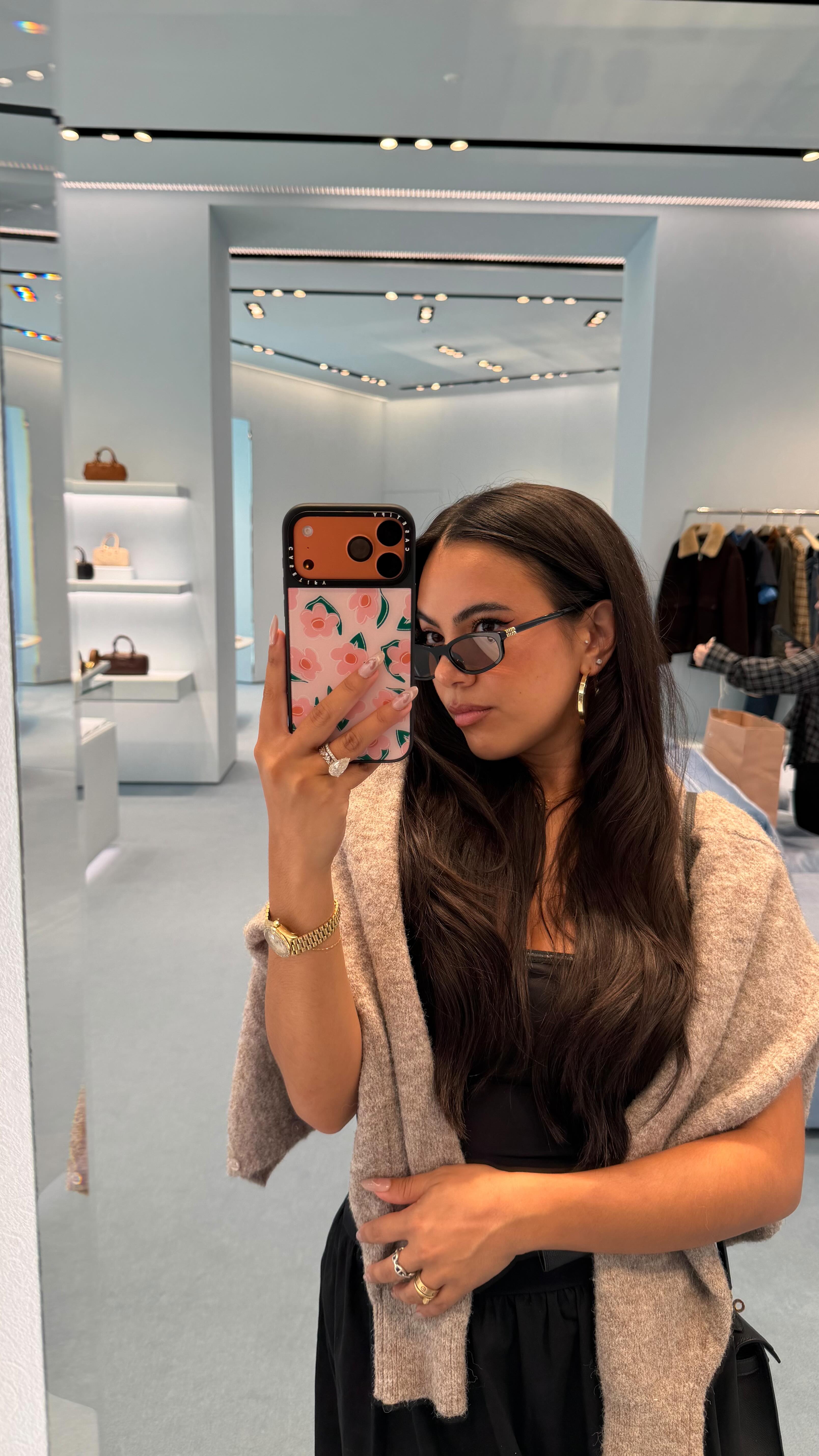 Instagram post by @adelainemorin for CASETiFY. Caption reads: Accessorize my new iPhone 17 Pro Max w/ @CASETiFY....