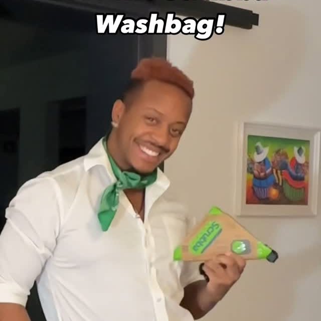 Instagram post by @whoisseanmac for The Scrubba. Caption reads: Frequent flyer or Flight Attendant? The Scrubba....