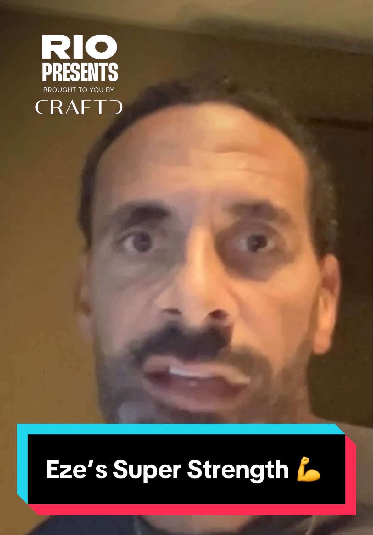 TikTok post by @rioferdinandpresents for Craftd London. Caption reads: Eberechi Eze’s super strength and can Martin....