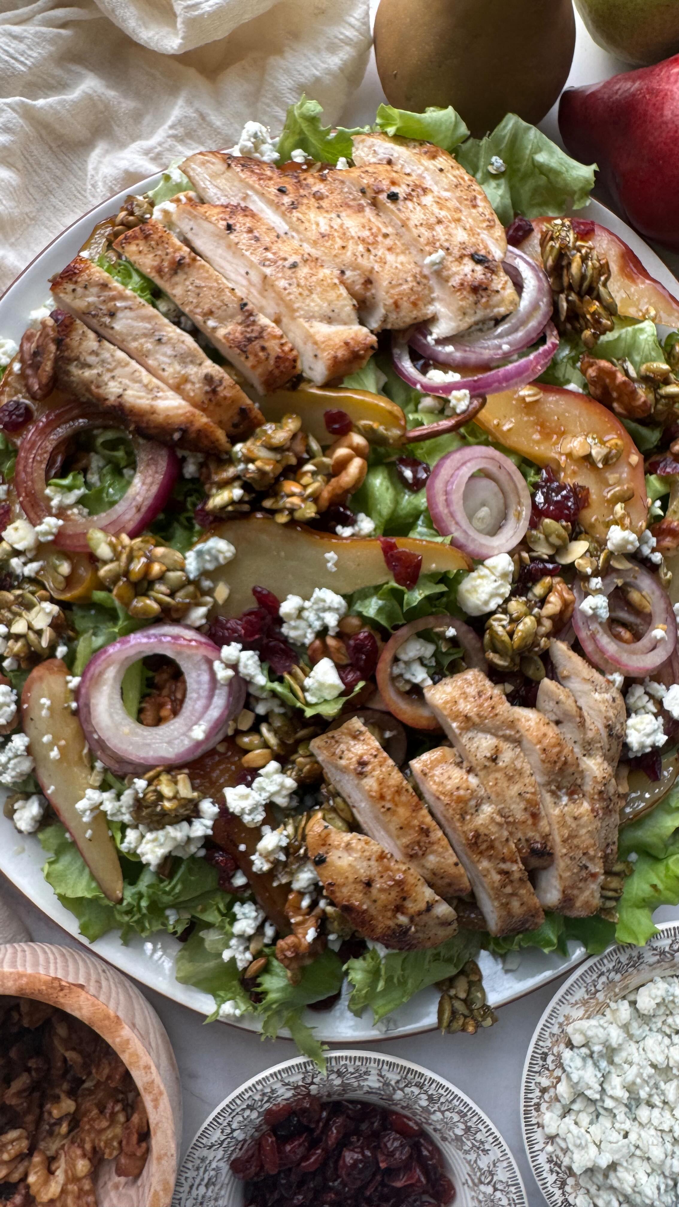 Instagram post by @dianemorrisey for Little Leaf Farms. Caption reads: Salads do not have to be an afterthought.....