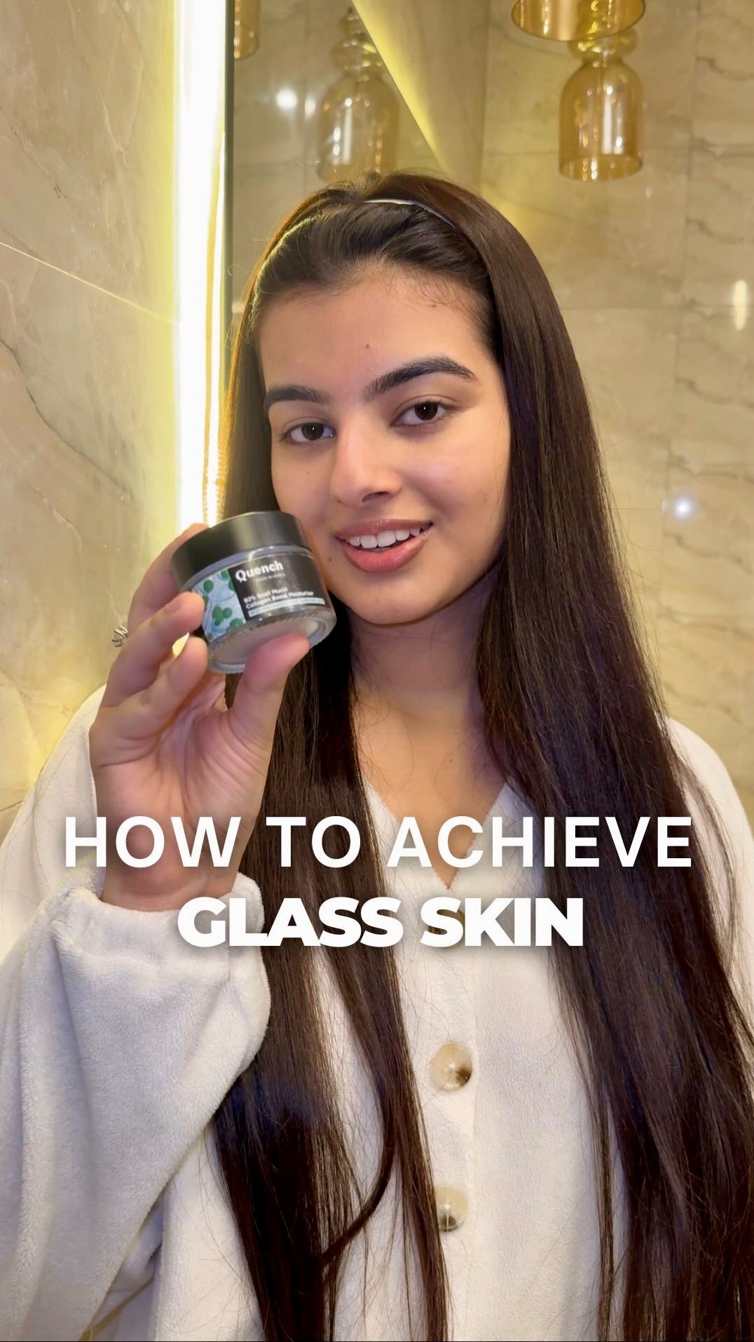 Instagram post by @serenagroverr for Quench Botanics. Caption reads: Get that glass skin like never before with our 92%....