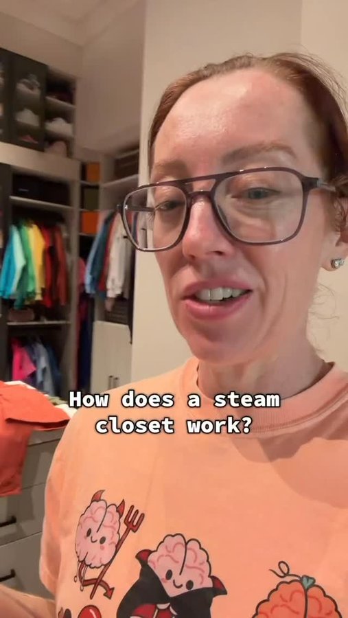 Instagram post by @ladyspinedoc for LG USA. Caption reads: How does a steam closet work? So far I’m loving....