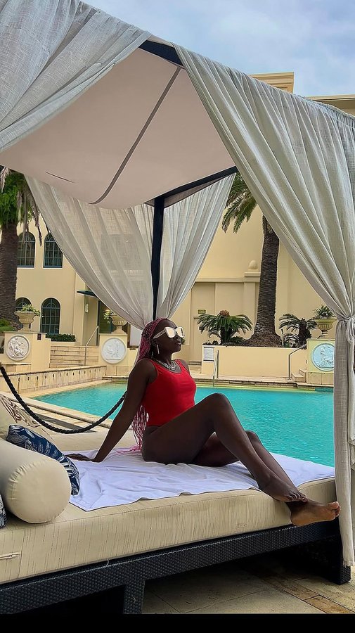 Instagram post by @suzan_mutesi for Disaronno. Caption reads: At this year’s AAFW22 I had the opportunity to....