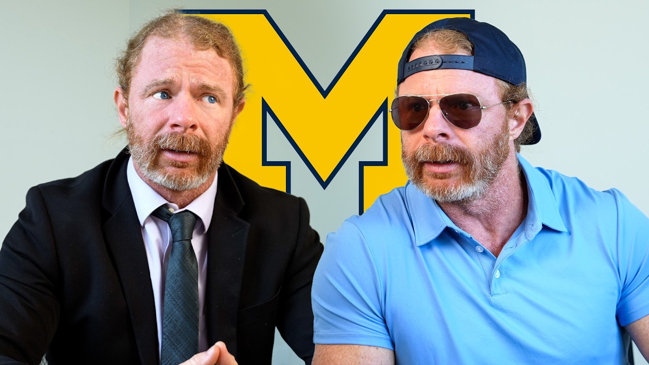 YouTube post by @AwakenWithJP for BON CHARGE. Caption reads: When Michigan Hires Their Next Football Coach!.