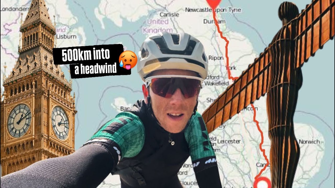 YouTube post by @bbikerlawrence for Styrkr. Caption reads: CYCLING (almost) THE LENGTH OF ENGLAND!.
