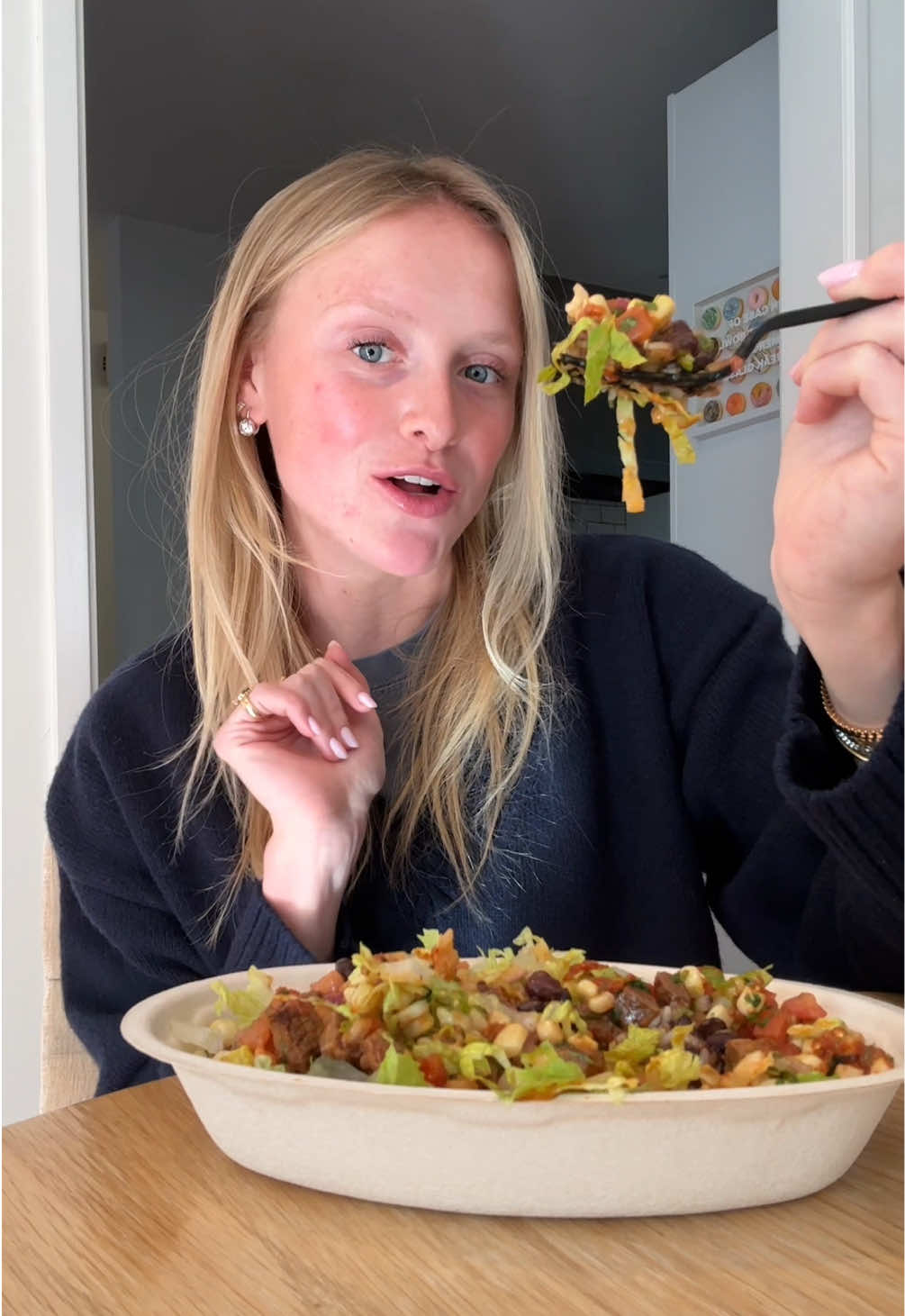 TikTok post by @brettsbites for Chipotle. Caption reads: @Chipotle hits every time especially during a....