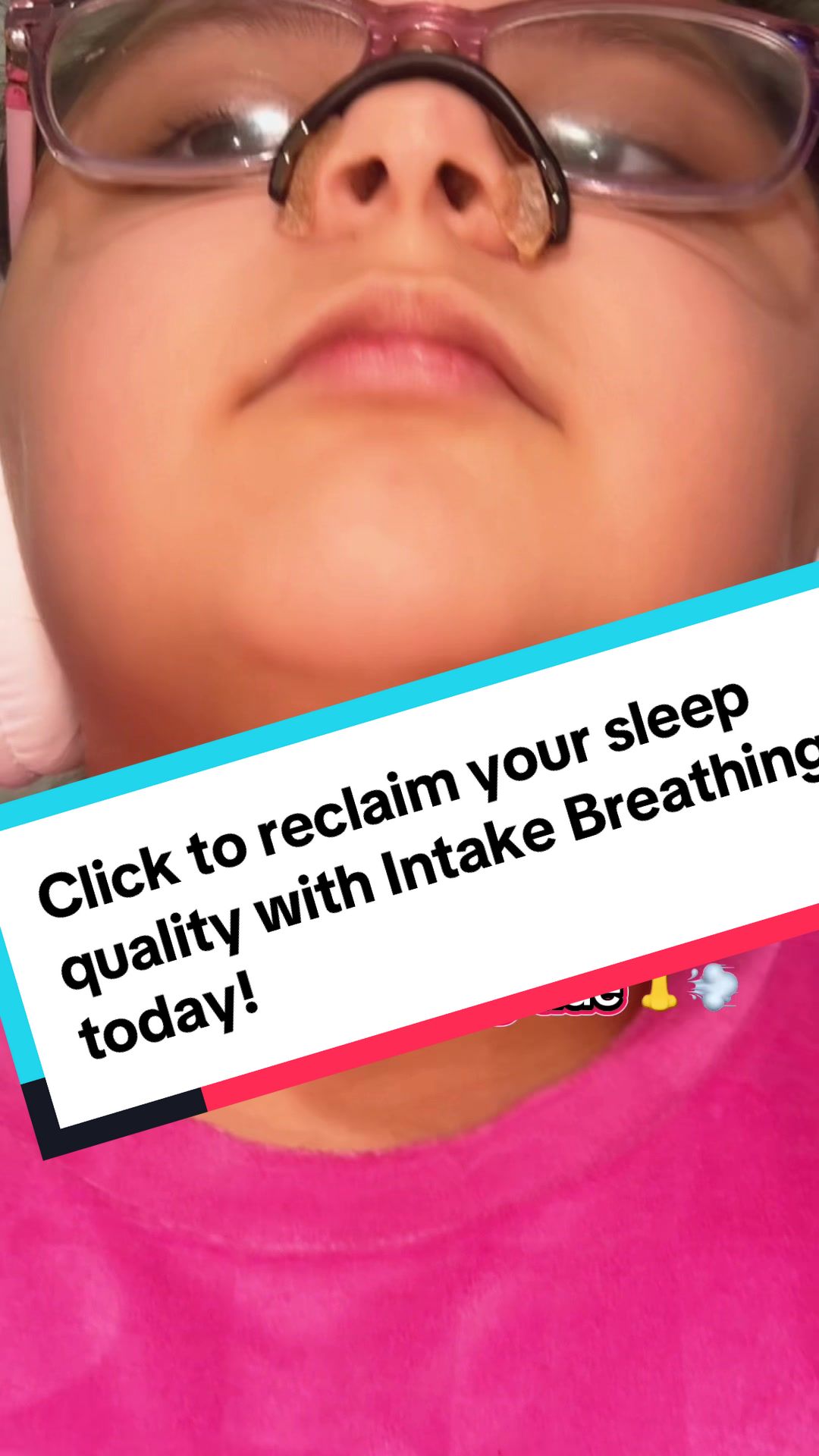 TikTok post by @_denise_abc for Intake Breathing. Caption reads: reclaim your sleep quality with Intake Breathing....