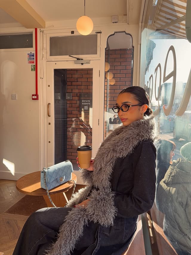 Instagram post by @saffiekhan_ for Boohoo. Caption reads: the jacket is the fit🐩 
@boohoo code SAFFIE ad.