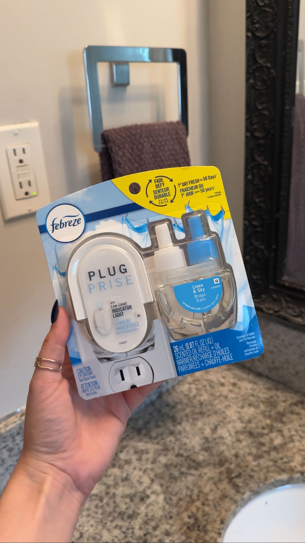 Instagram post by @livingonaloonie for Febreze. Caption reads: #ad | Save up to 50% on select @Febreze products....