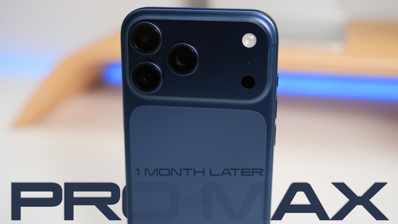 YouTube post by @zollotech for B&H Photo Video. Caption reads: iPhone 17 Pro Max - 1 Month Later.