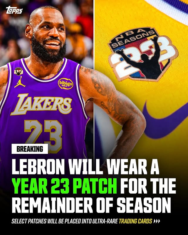 Instagram post by @kingjames for Topps. Caption reads: BREAKING: LeBron James will wear a special-edition....