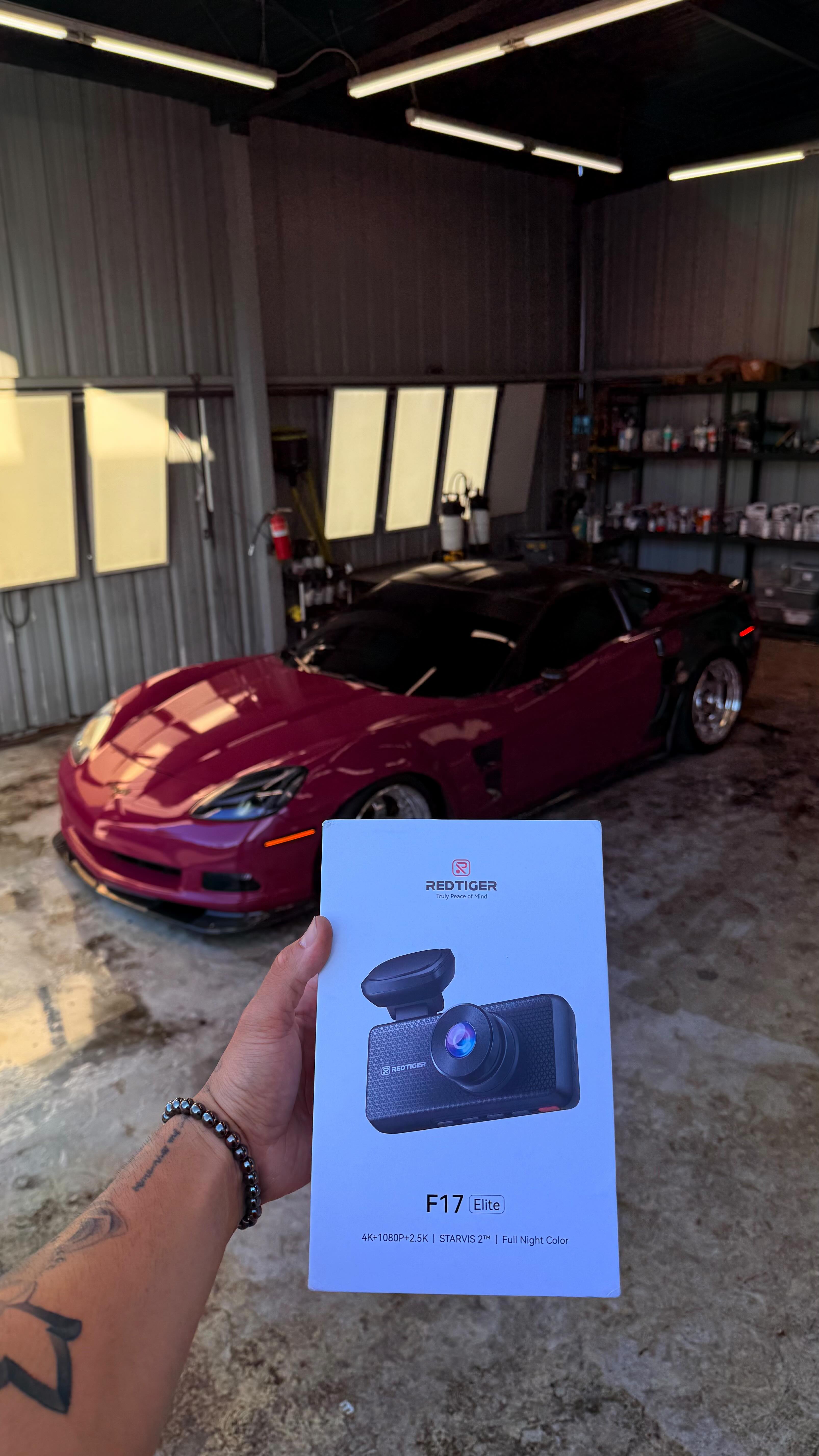 Instagram post by @_danieljv for REDTIGER. Caption reads: Shoutout to my new sponsor @redtiger_dashcam for....