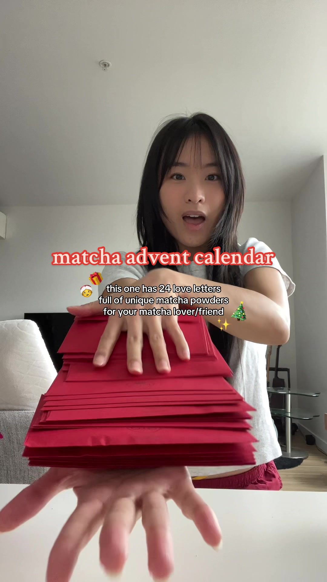 TikTok post by @mildmatcha for Nioteas. Caption reads: [...] ☺️🎁 — 2025 Matcha Advent Calendar from....