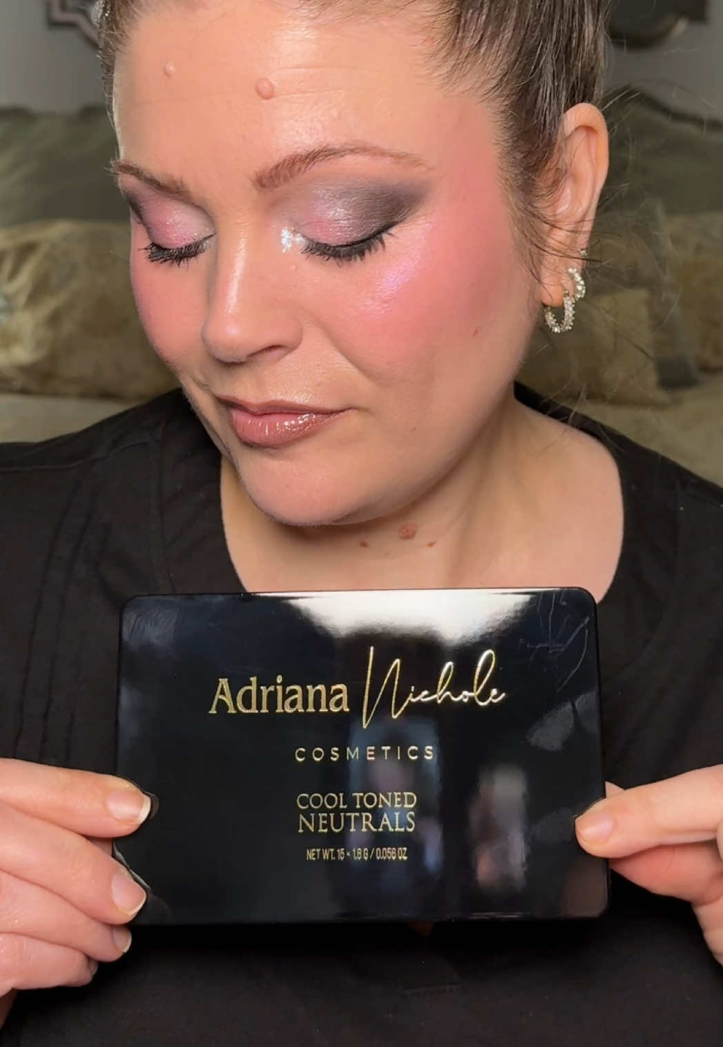 TikTok post by @melissa_beautyover40 for Adriana Nichole Cosmetics. Caption reads: @Adriana Nichole Cosmetics recently launched a new....