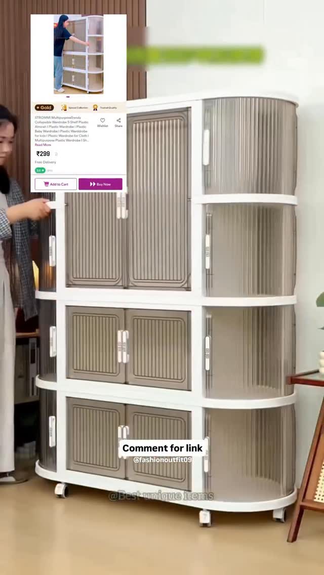 Instagram post by @home_decor_by_chakor for Flipkart. Caption reads: Comment down for link 
.
.
.
.
#WardrobeGoals....