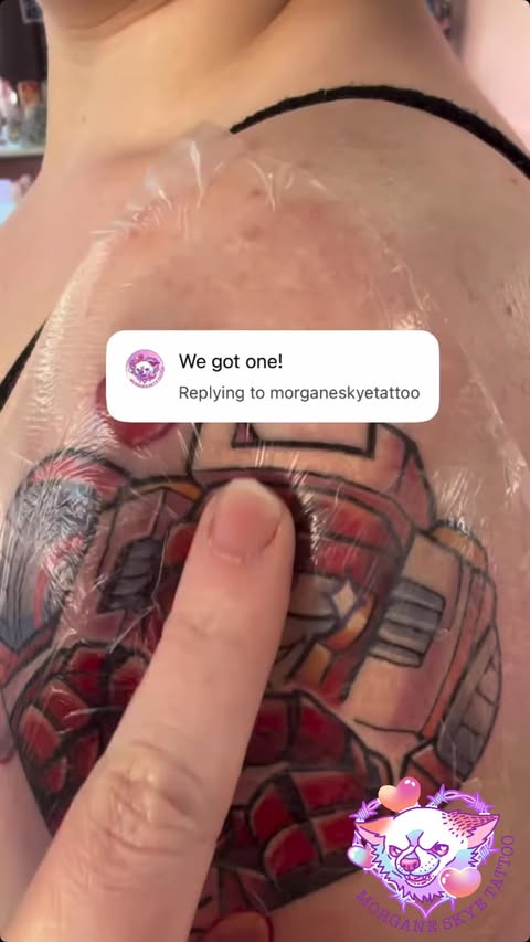 Instagram post by @morganeskyetattoo for Magnum Tattoo Supplies. Caption reads: [...] tattoo I swear! . Sponsored by....
