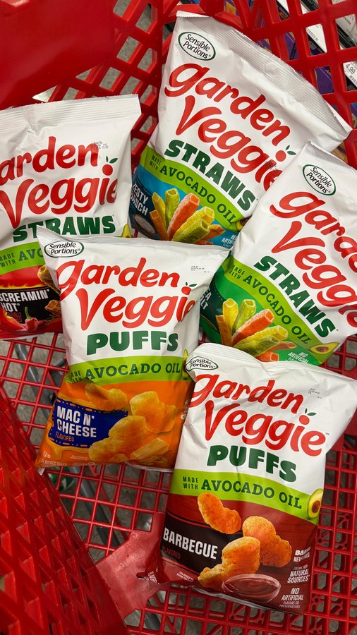 Instagram post by @gardenveggiesnacks for targetdoesitagain. Caption reads: If you’re a parent, you know that snacks are life....
