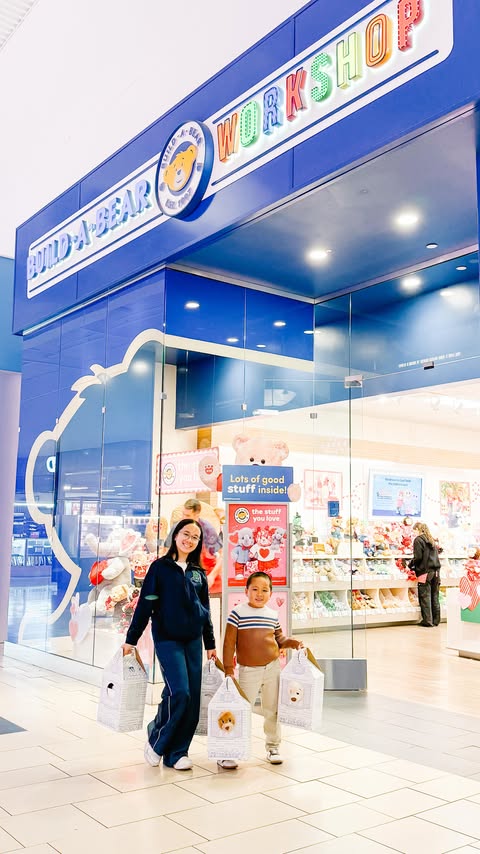 Instagram post by @_growinglittlehumans_ for Build-A-Bear. Caption reads: [...] connection, and lasting memories.....