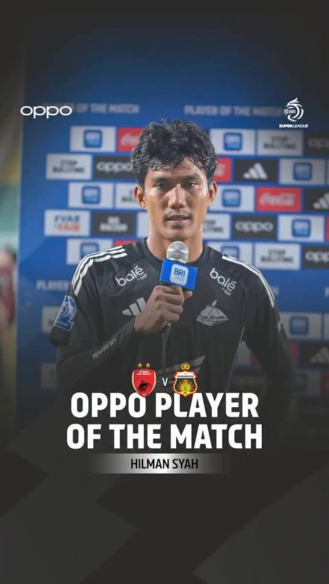 Instagram post by @hilman_syah97 for OPPO Indonesia. Caption reads: 𝐎𝐏𝐏𝐎 𝐏𝐋𝐀𝐘𝐄𝐑 𝐎𝐅 𝐓𝐇𝐄 𝐌𝐀𝐓𝐂𝐇 PSM....