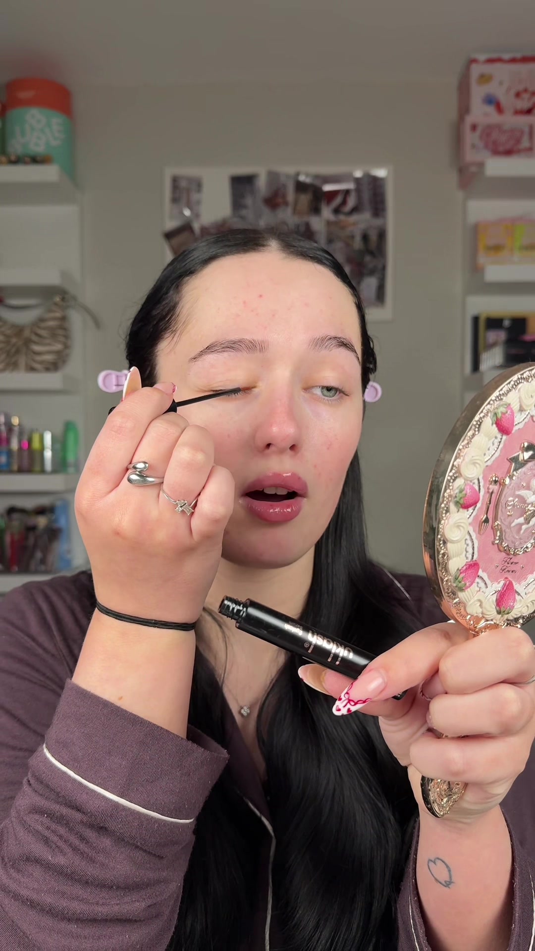 TikTok post by @ellemoonz for UKLASH. Caption reads: AD GRWM Christmas shopping ✨ + Using my favourite....