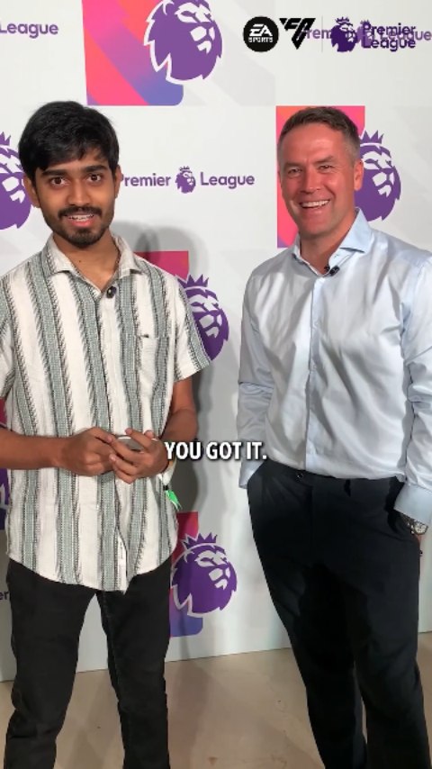 Instagram post by @de_mysterio_youtube for Premier League. Caption reads: Michael Owen Reacts When He Hears Someone Faster....