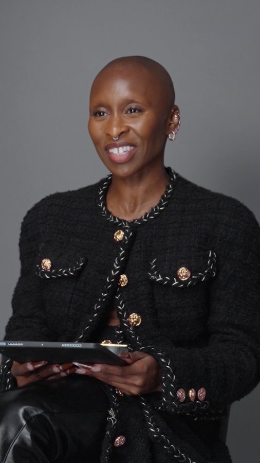 Instagram post by @cynthiaerivo for Harper’s BAZAAR. Caption reads: In less than a month, “Wicked: For Good” will make....