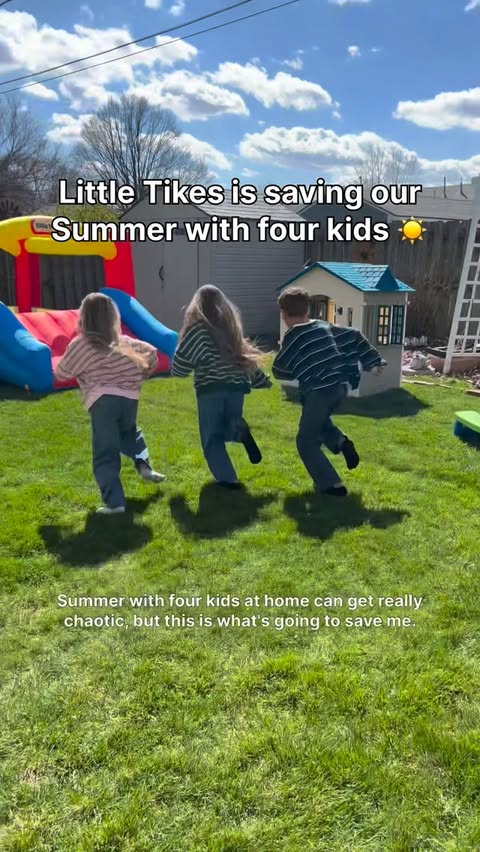 Instagram post by @katiejo_plusourtrio for Little Tikes. Caption reads: [...] has made such a difference! The Little Tikes....