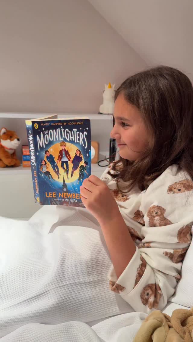 Instagram post by @leenewberybooks for Puffin Books. Caption reads: 🤫 Do you ever ‘borrow’ your kids’ books after....