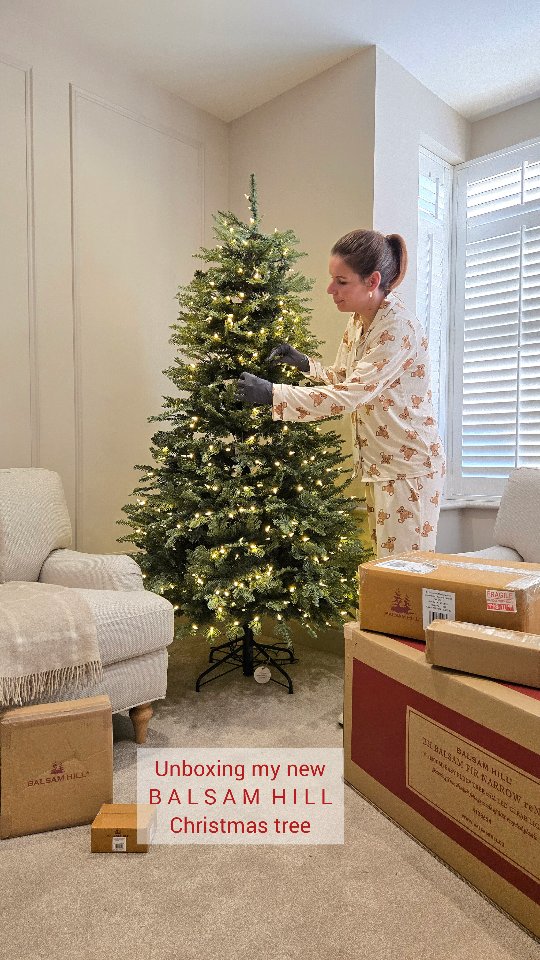 Instagram post by @theonebespoke for Balsam Hill. Caption reads: #ad You know me, I loooove decorating for....