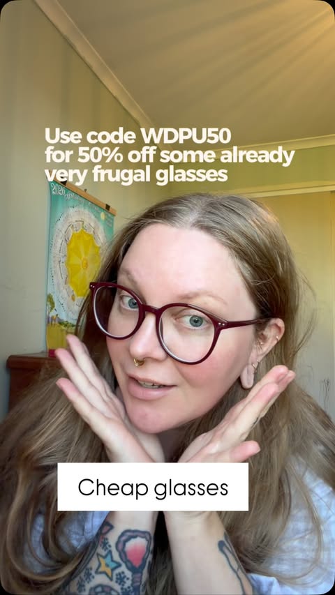 Instagram post by @aussiefrugalfamily for Firmoo.com. Caption reads: Cheap glasses! This is actually a life changer for....