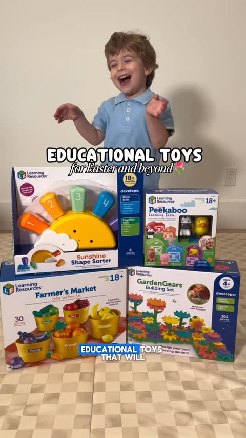 Instagram post by @dariaxnicole for Learning Resources. Caption reads: [...] now on Amazon! 🌷 #LearningBlooms....