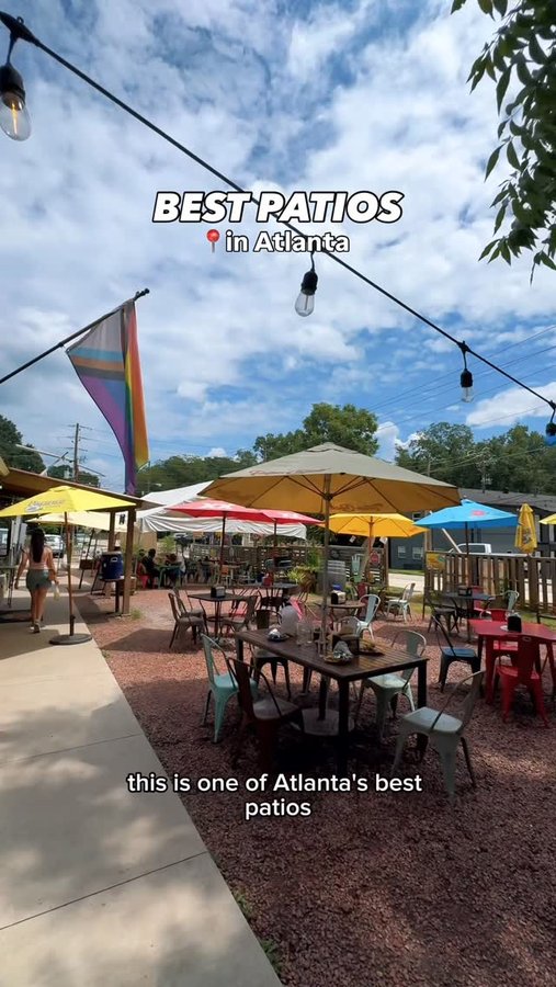 Instagram post by @thecaroandtina for Natalie's Orchid Island Juice. Caption reads: one of Atlanta’s BEST patios now has NEW....