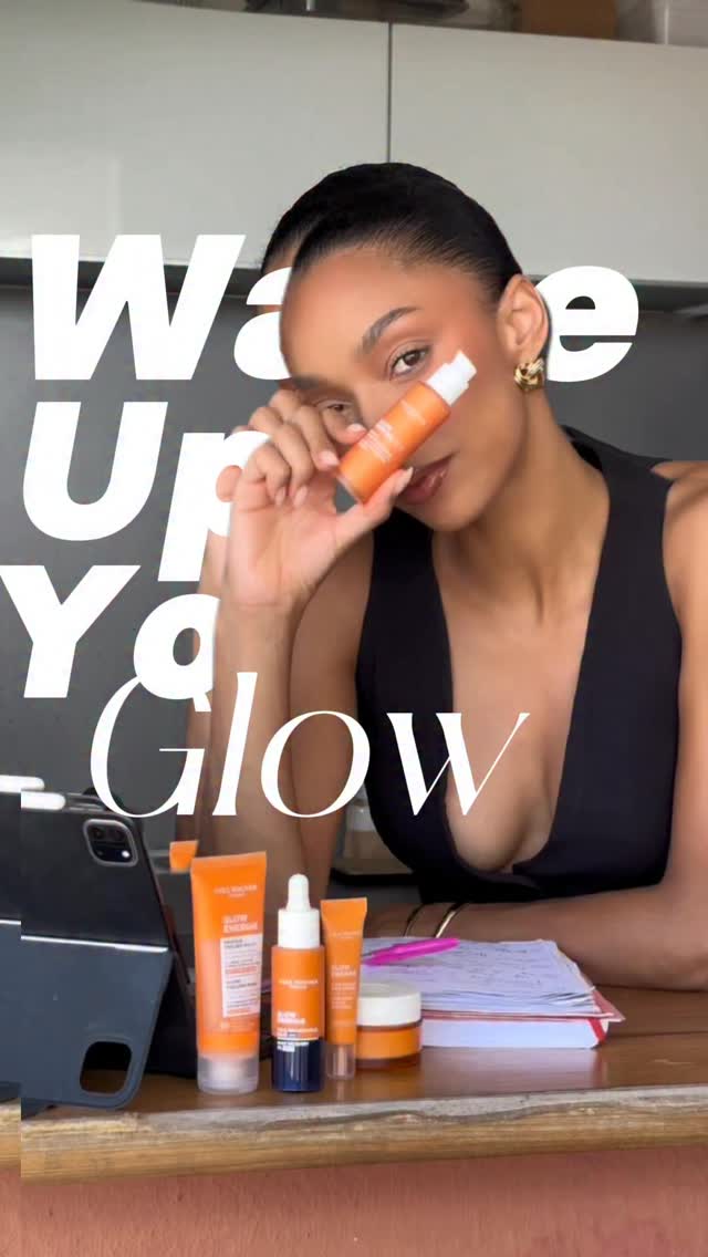 Instagram post by @ophelymezinooff for Yves Rocher. Caption reads: WAKE UP YOUR Glow @yvesrocherfr ! 🧡 🌱 🍊 
La....